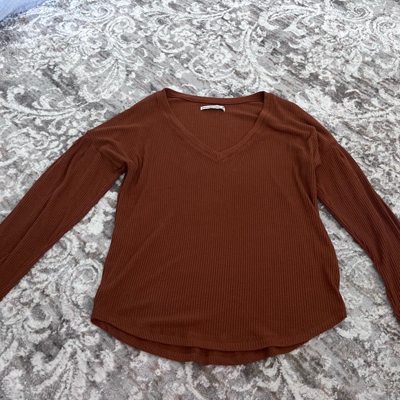 Abercrombie & Fitch Sweaters - Abercrombie & Fitch Ribbed Puff Sleeve Sweater - Copper Color  - Size Medium